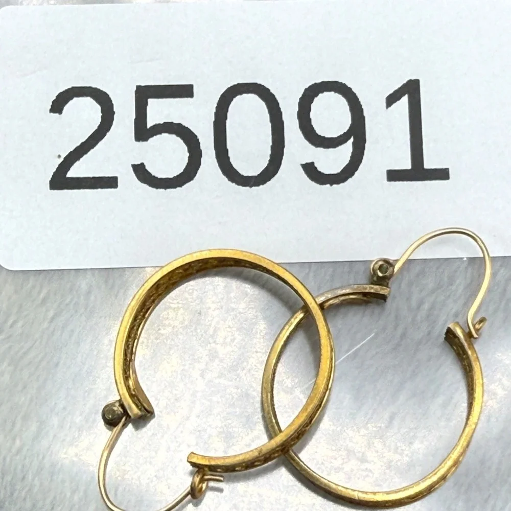Vintage Gold Filled‎ Hoop Earrings Signed KL
